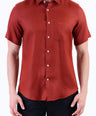 Casual Linen Looks Slim Fit Shirt - Brown Tane