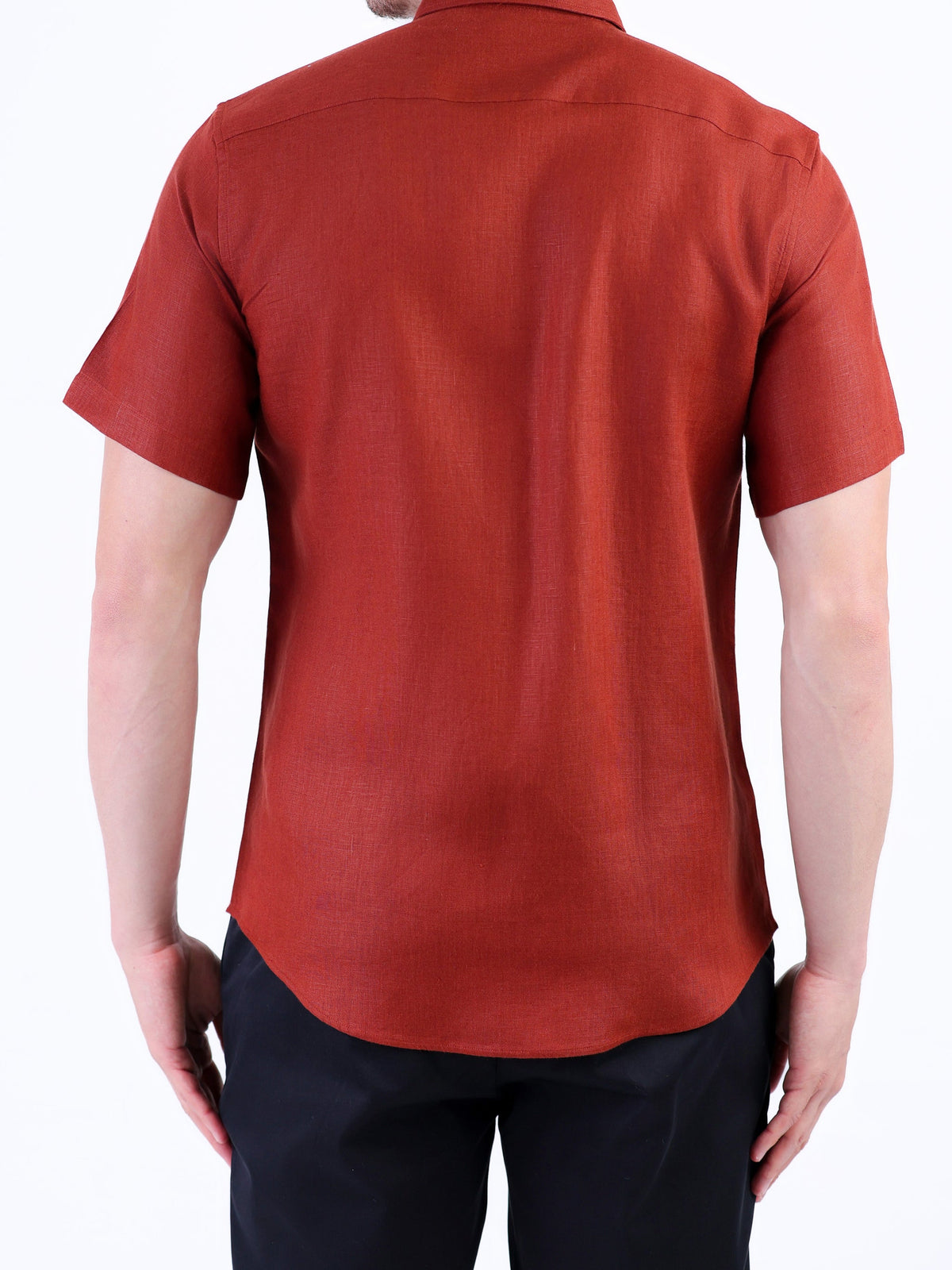Casual Linen Looks Slim Fit Shirt - Brown Tane