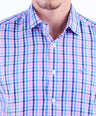 Semi Casual Checks Slim Fit Shirt - Rose Pink