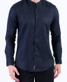 Linen Plain Slim Fit Shirt - Black