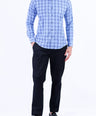 Semi Casual Stripe Slim Fit Shirt - Victoria Blue
