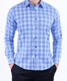 Semi Casual Stripe Slim Fit Shirt - Victoria Blue