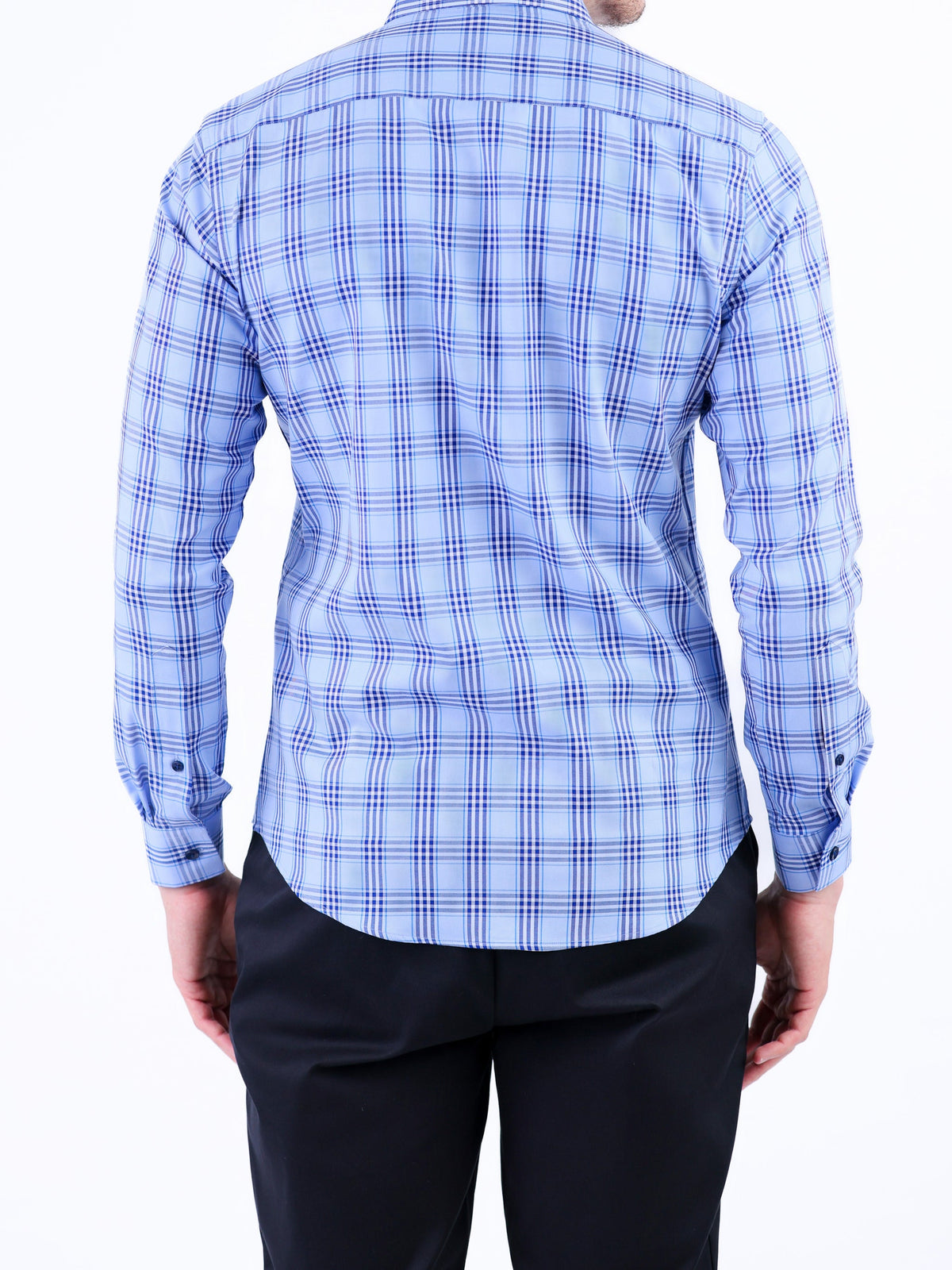 Semi Casual Stripe Slim Fit Shirt - Victoria Blue