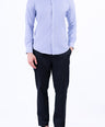 Semi Casual Stripe Slim Fit Shirt - Blue Faience