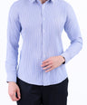 Semi Casual Stripe Slim Fit Shirt - Blue Faience
