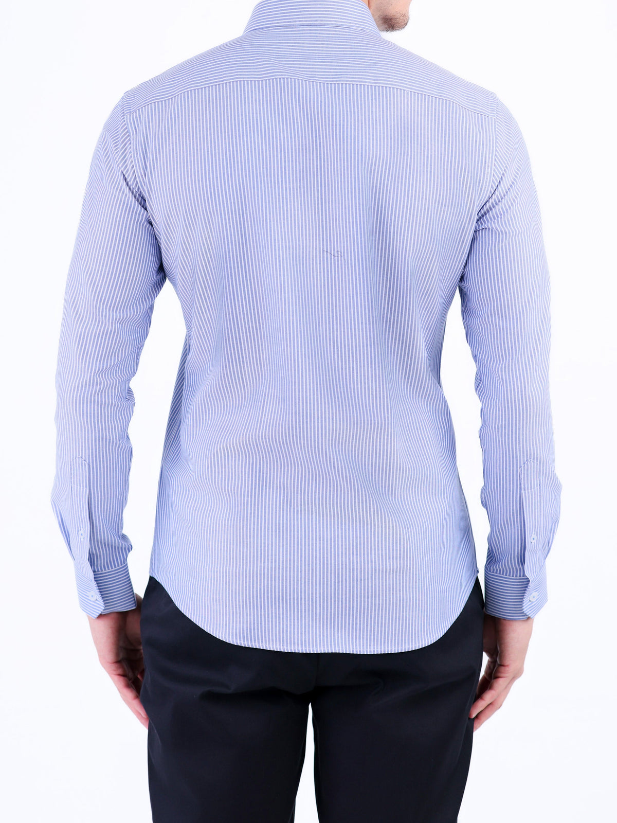 Semi Casual Stripe Slim Fit Shirt - Blue Faience