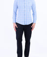 Semi Casual Checks Slim Fit Shirt - Baby Blue