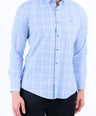 Semi Casual Checks Slim Fit Shirt - Baby Blue
