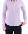 Semi Casual Stripe Slim Fit Shirt - Brown
