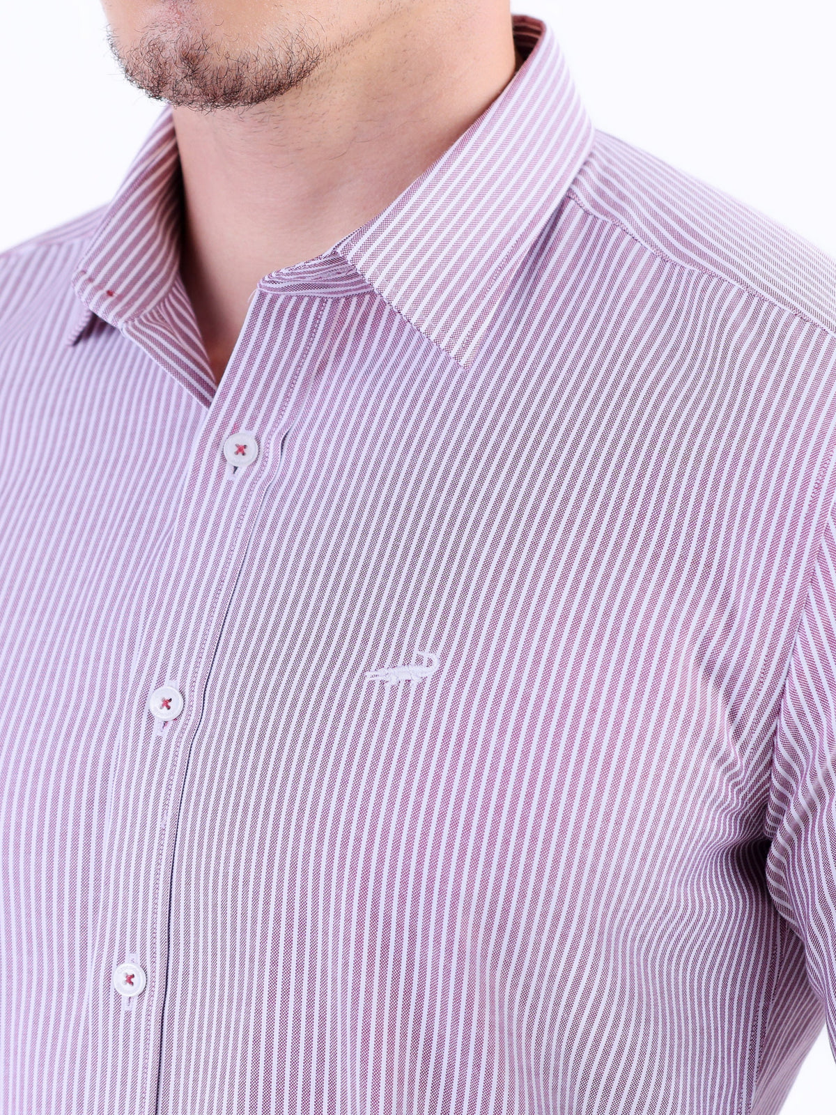 Semi Casual Stripe Slim Fit Shirt - Brown