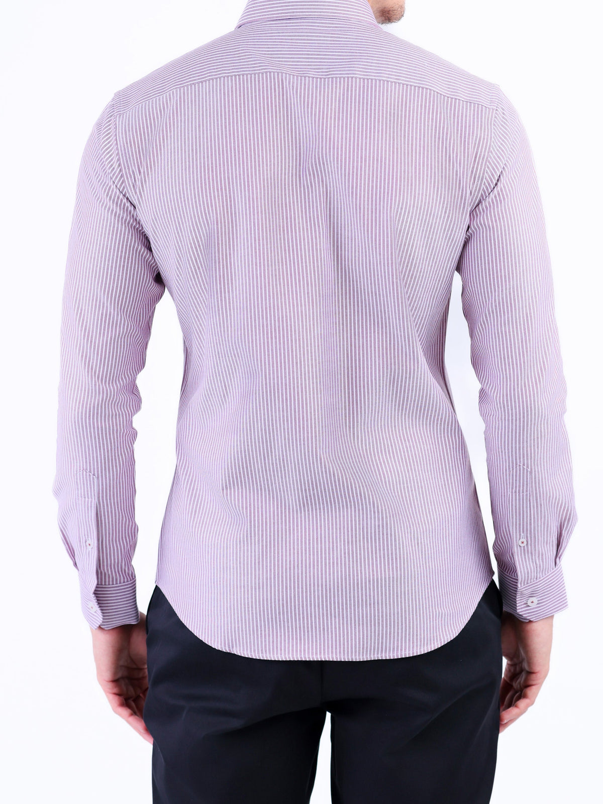 Semi Casual Stripe Slim Fit Shirt - Brown