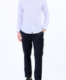 Semi Casual Printed Slim Fit Shirt - Navy