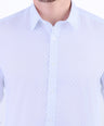Semi Casual Printed Slim Fit Shirt - Navy