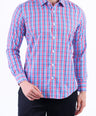 Semi Casual Checks Slim Fit Shirt - Oxblood Red