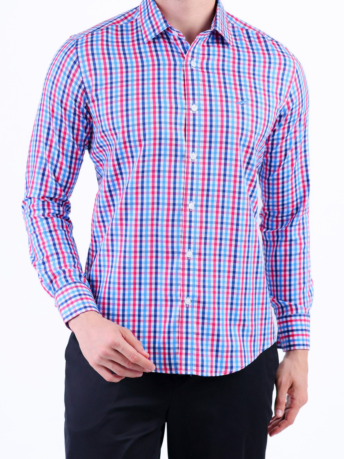 Semi Casual Checks Slim Fit Shirt - Oxblood Red