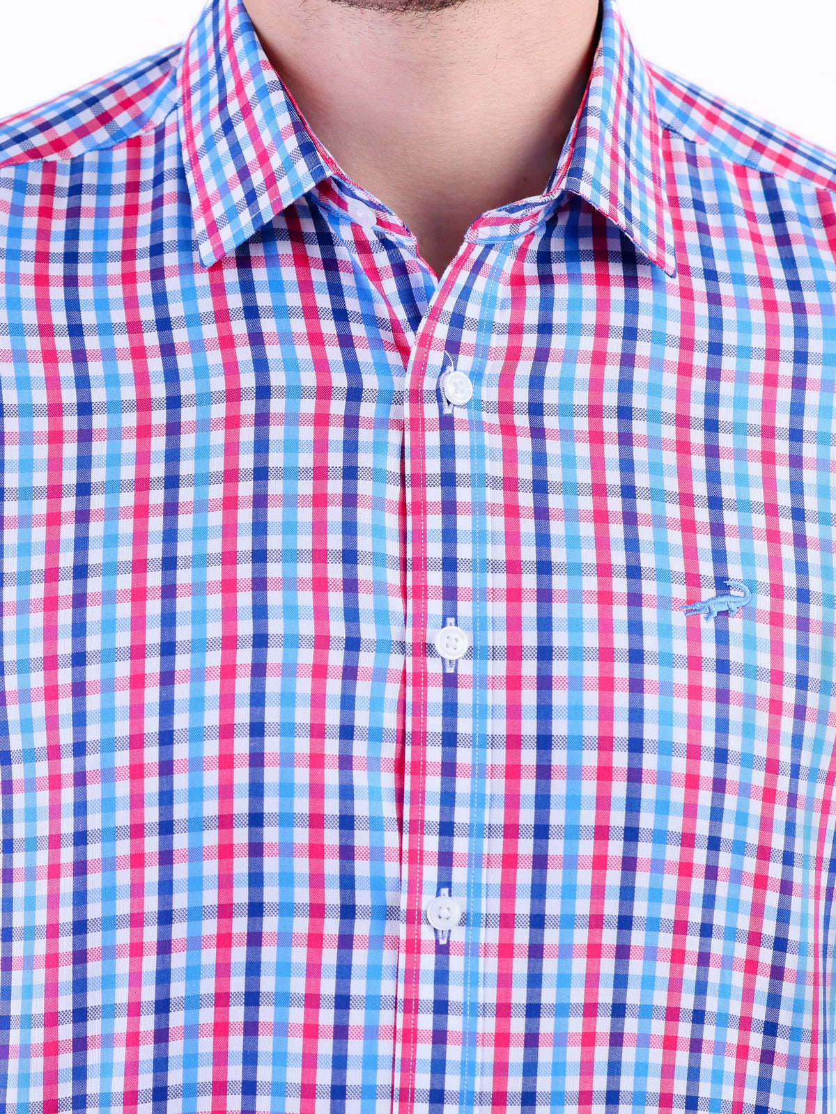 Semi Casual Checks Slim Fit Shirt - Oxblood Red