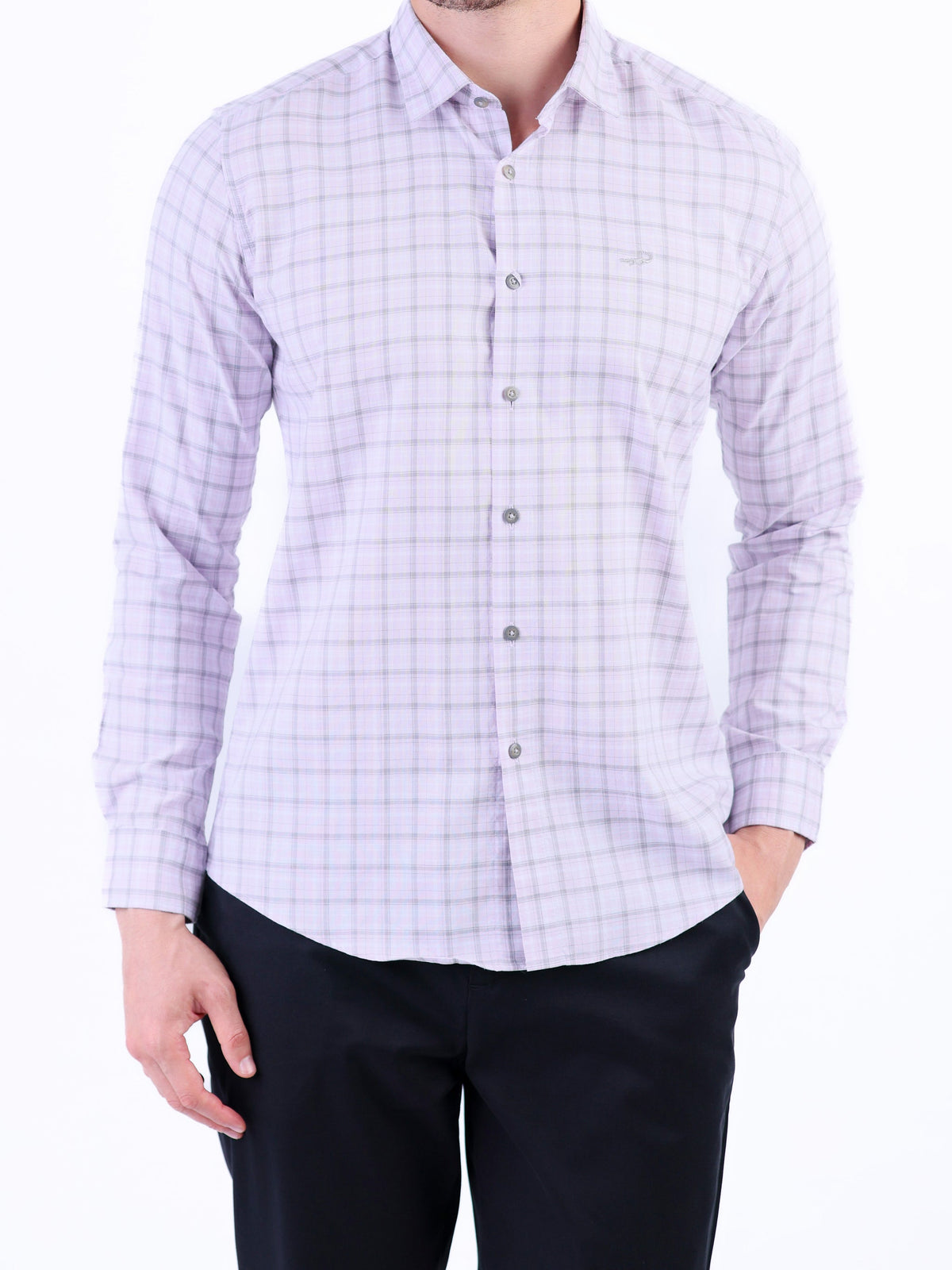 Semi Casual Checks Slim Fit Shirt - Medium Violet