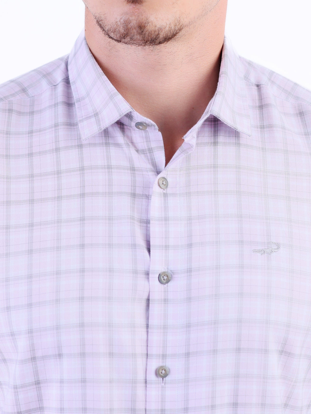 Semi Casual Checks Slim Fit Shirt - Medium Violet