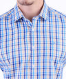 Semi Casual Checks Slim Fit Shirt - Cream