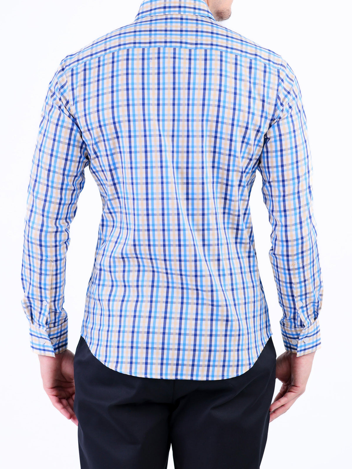 Semi Casual Checks Slim Fit Shirt - Cream