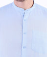 Linen Plain Slim Fit Shirt - Cashmere Blue