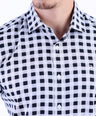 Semi Casual Micro Checks Slim Fit Shirt - Black