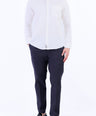 Linen Plain Slim Fit Shirt - White