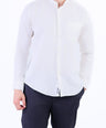 Linen Plain Slim Fit Shirt - White