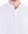 Linen Plain Slim Fit Shirt - White