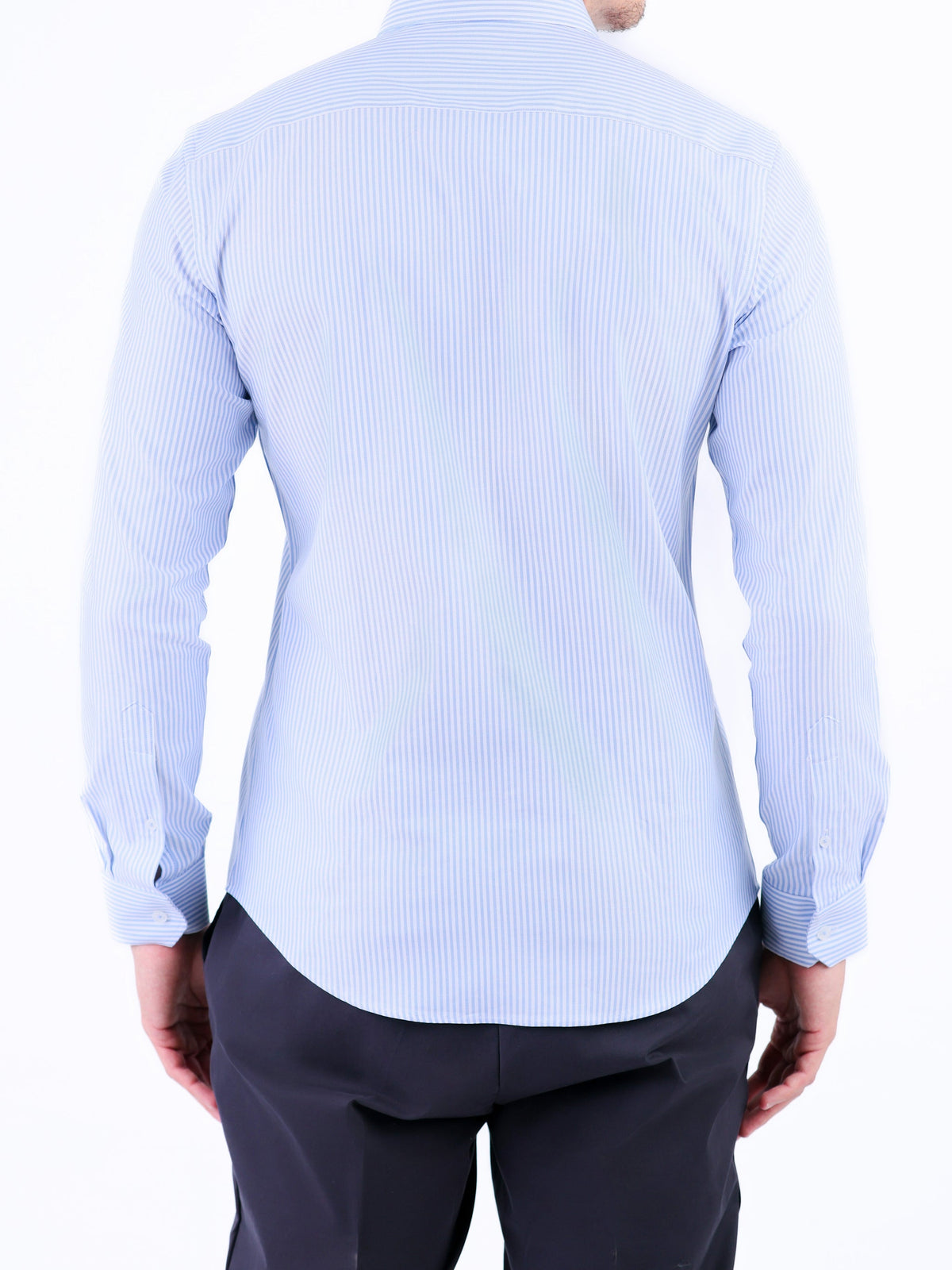 Semi Casual Stripe Slim Fit Shirt - Blue Yonder