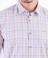 Semi Casual Checks Slim Fit Shirt - Brown Croissant