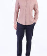 Linen Plain Slim Fit Shirt - Mahogany