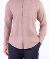 Linen Plain Slim Fit Shirt - Mahogany