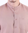 Linen Plain Slim Fit Shirt - Mahogany