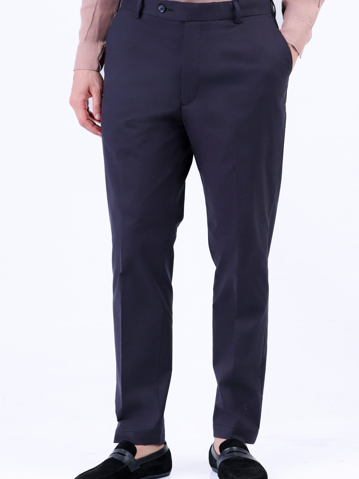 Crocodile Ultra Slim Fit Plain Chino - Black Inck