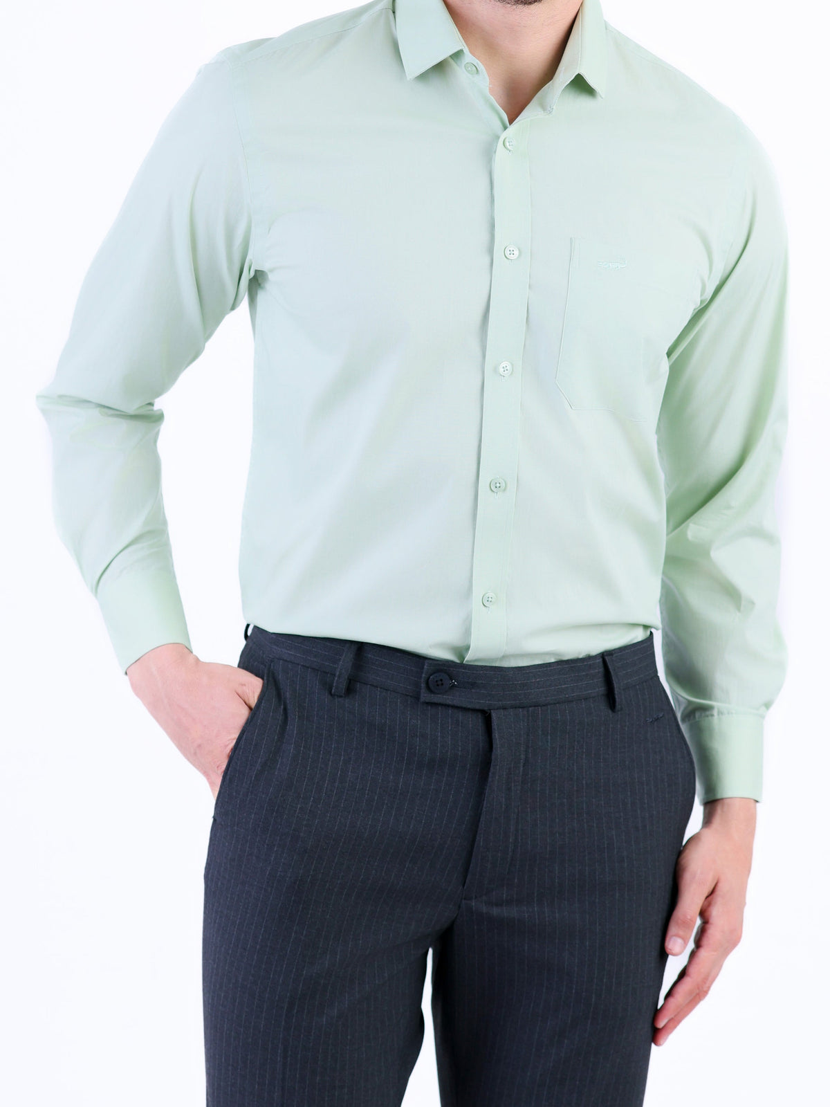 Formal Seasonal Plain Regular Fit Shirt - Absinthe Green