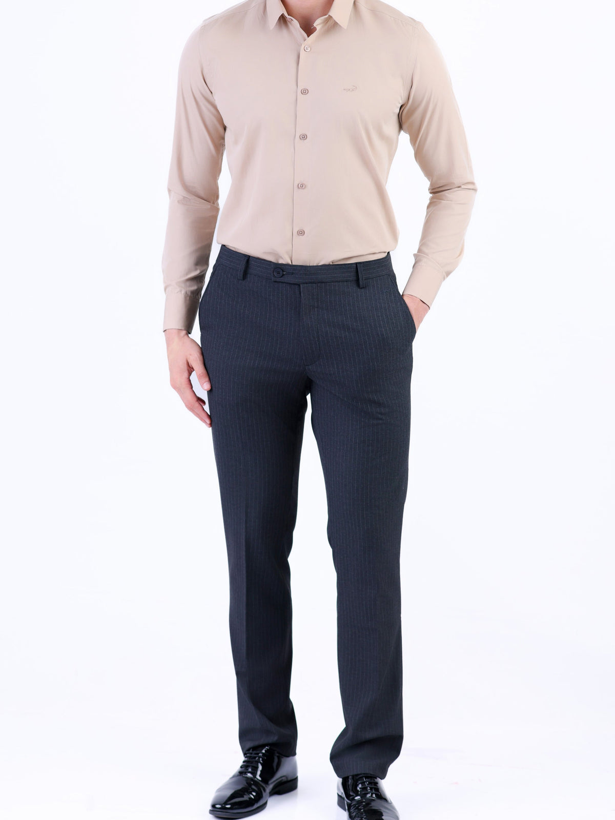 Formal Seasonal Plain Slim Fit Shirt - Brown Tane