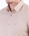 Formal Seasonal Plain Slim Fit Shirt - Brown Tane