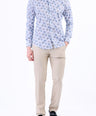 Evening Printed Slim Fit Shirt - Little Boy Blue