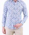 Evening Printed Slim Fit Shirt - Little Boy Blue