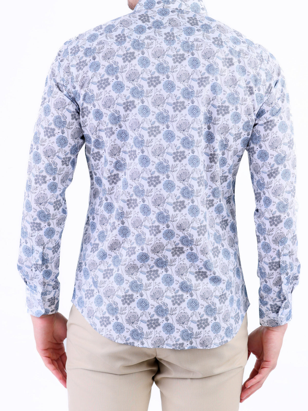 Evening Printed Slim Fit Shirt - Little Boy Blue