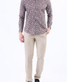 Evening Printed Slim Fit Shirt - Brown Tane