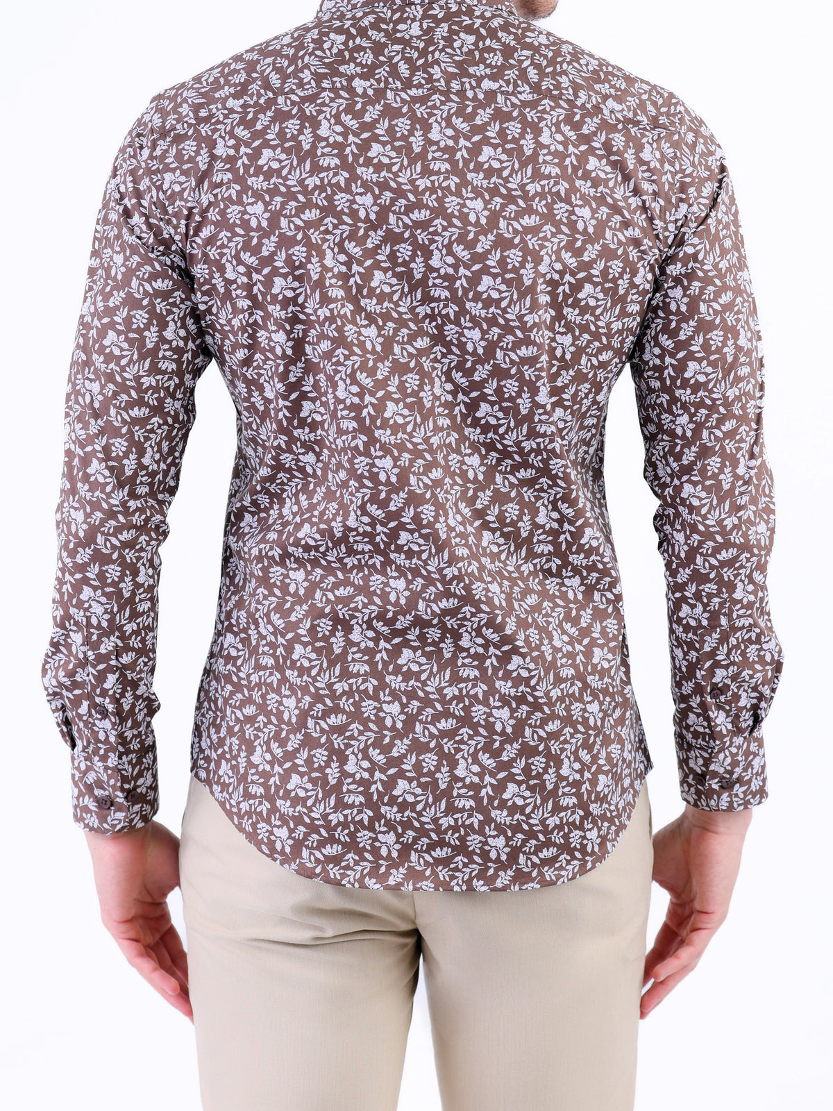Evening Printed Slim Fit Shirt - Brown Tane