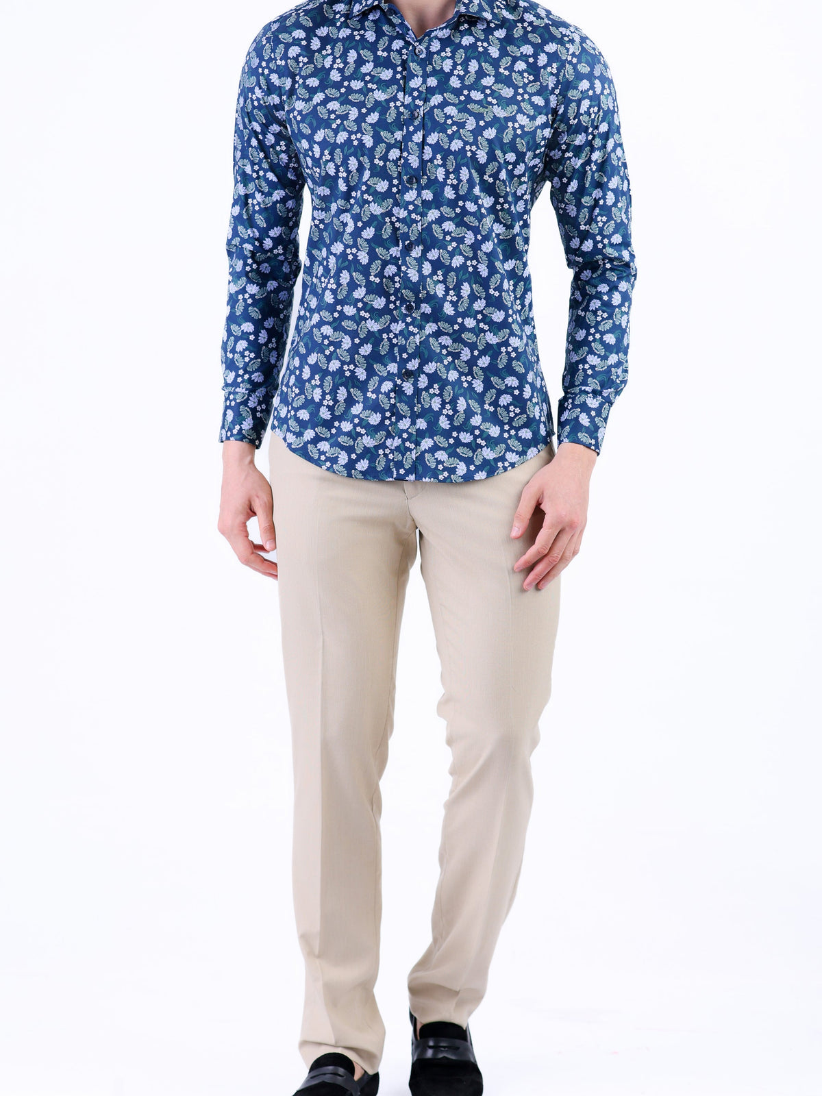 Evening Printed Slim Fit Shirt - Posy Green
