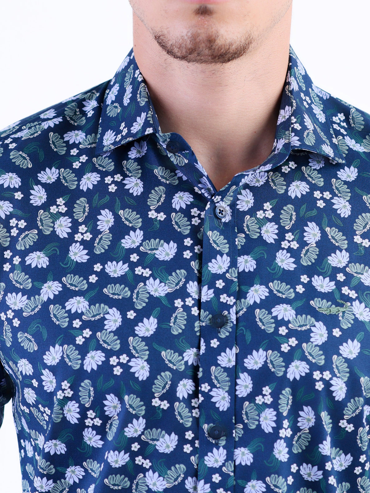 Evening Printed Slim Fit Shirt - Posy Green