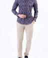 Evening Printed Slim Fit Shirt - Copper Brown