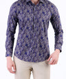 Evening Printed Slim Fit Shirt - Copper Brown
