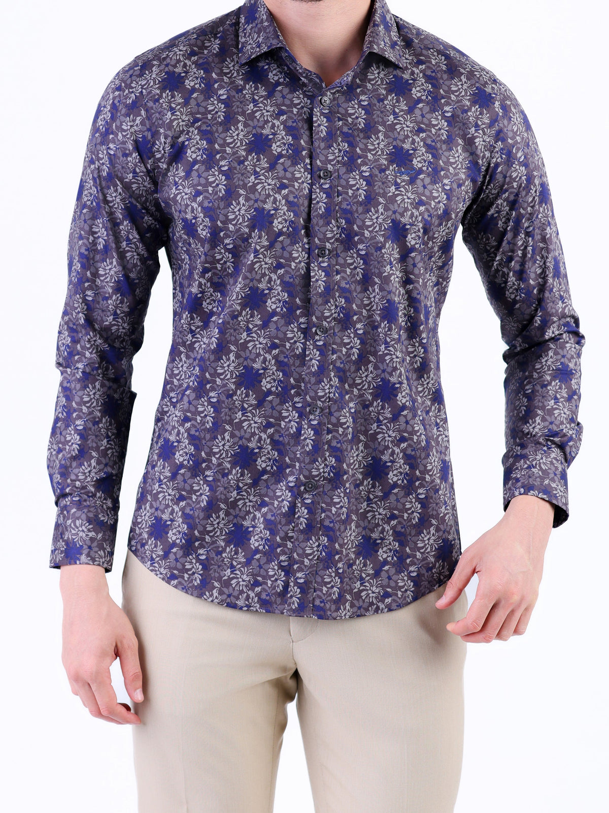 Evening Printed Slim Fit Shirt - Copper Brown