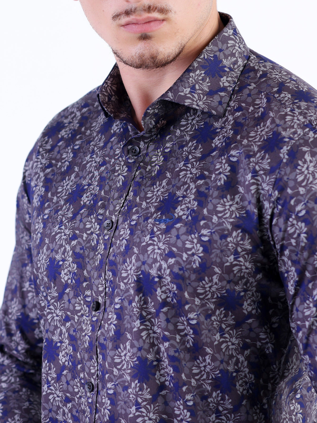 Evening Printed Slim Fit Shirt - Copper Brown