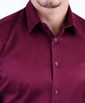 Evening Plain Slim Fit Shirt - Maroon
